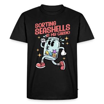 Shell Collector Sorting Seashells Is My Cardio - Men's Premium Organic T-Shirt - black - Front - Nico (187cm)
