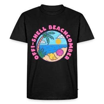 Shell collector Offi-shell Beachcomber - Men's Premium Organic T-Shirt - black - Front - Nico (187cm)