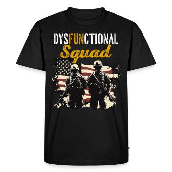 Dysfunktionaler Veteran Dysfunctional Squad - Men's Premium Organic T-Shirt - black - Front - Nico (187cm)
