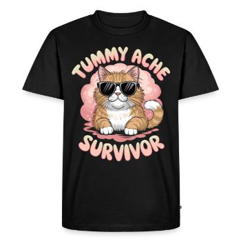 Mal de ventre Survivor Douleur abdominale Chat - T-shirt Premium bio Homme - noir - Devant - Nico (187cm)