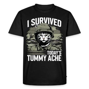 Douleur abdominale survivante des maux de ventre - T-shirt Premium bio Homme - noir - Devant - Nico (187cm)