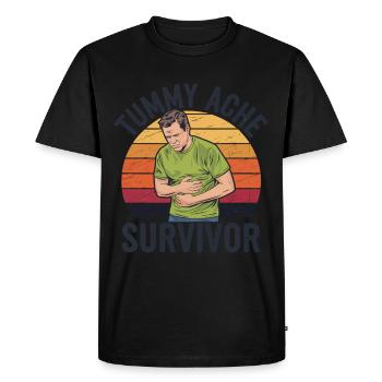 Douleur abdominale survivante des maux de ventre - T-shirt Premium bio Homme - noir - Devant - Nico (187cm)