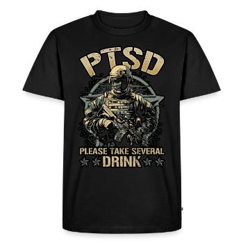 Dysfunctional Veteran Please Take Several Drink - Men's Premium Organic T-Shirt - black - Front - Nico (187cm)