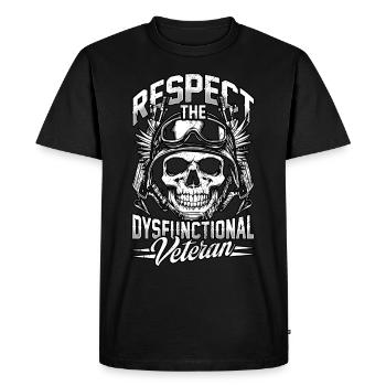 Respect The Dysfunctional Veteran - Men's Premium Organic T-Shirt - black - Front - Nico (187cm)