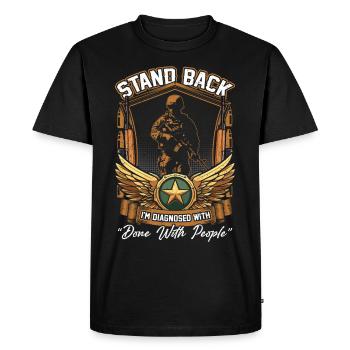 Dysfunctional Veteran - Men's Premium Organic T-Shirt - black - Front - Nico (187cm)