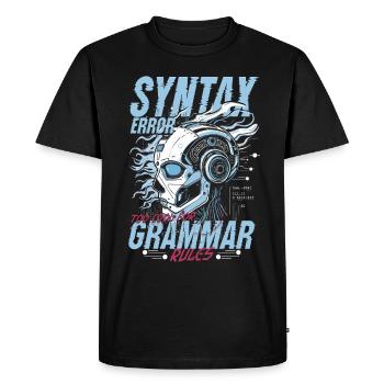 Erreur de syntaxe du linguiste computationnel - T-shirt Premium bio Homme - noir - Devant - Nico (187cm)