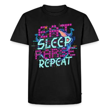 Computational Linguist Eat Sleep Parse Repeat - Men's Premium Organic T-Shirt - black - Front - Nico (187cm)