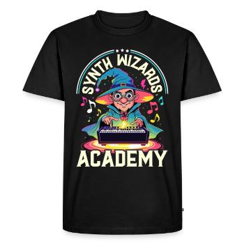 Synthesizer Synth Wizards Academy - Men's Premium Organic T-Shirt - black - Front - Nico (187cm)