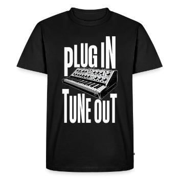 Synthétiseur Synthé Grosse caisse DAW Plug In Tune Out - T-shirt Premium bio Homme - noir - Devant - Nico (187cm)