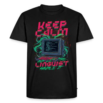 Le linguiste computationnel laisse le linguiste s’en occuper - T-shirt Premium bio Homme - noir - Devant - Nico (187cm)