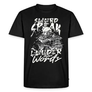 Les épées de kendo parlent plus fort que les mots - T-shirt Premium bio Homme - noir - Devant - Nico (187cm)