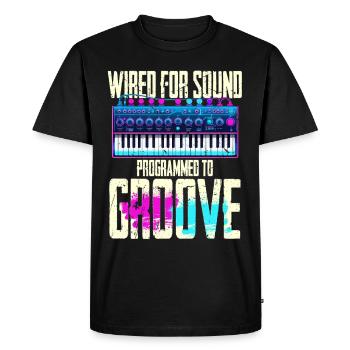 Synthesizer Synth Kick Drum Wired For Sound - Men's Premium Organic T-Shirt - black - Front - Nico (187cm)