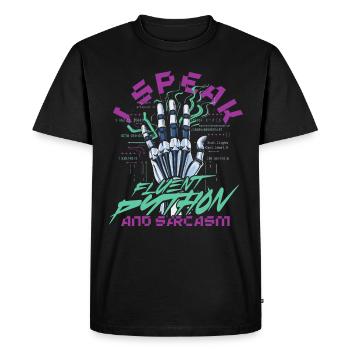 Computational Linguist Fluent Python And Sarcasm - Men's Premium Organic T-Shirt - black - Front - Nico (187cm)