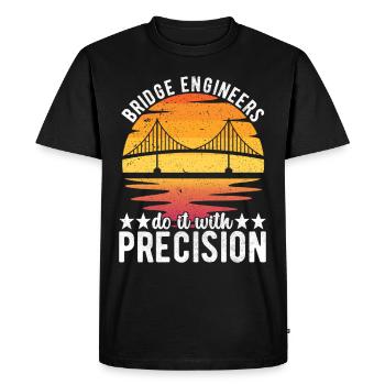 Ingénieur des ponts Construction de ponts - T-shirt Premium bio Homme - noir - Devant - Nico (187cm)
