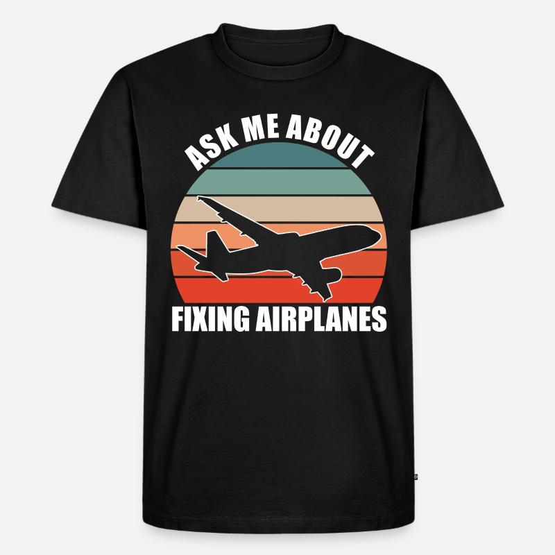 Flugzeugmechaniker Fixing - Männer Premium Bio T-Shirt - Schwarz
