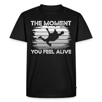 Parachute Feel Alive - T-shirt Premium bio Homme - noir - Devant - Nico (187cm)