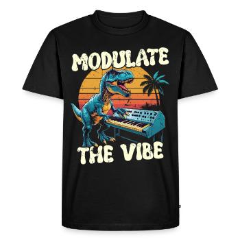 Synthesizer Synth Kick Drum DAW Modulate The Vibe - Men's Premium Organic T-Shirt - black - Front - Nico (187cm)