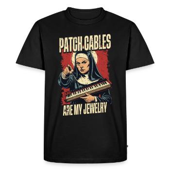 Synthétiseur Synthé Grosse Caisse DAW - T-shirt Premium bio Homme - noir - Devant - Nico (187cm)