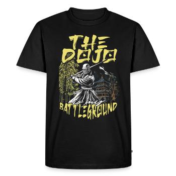 Le dojo de kendo est mon champ de bataille - T-shirt Premium bio Homme - noir - Devant - Nico (187cm)