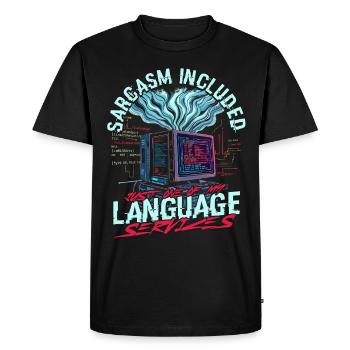 Linguiste informaticien - T-shirt Premium bio Homme - noir - Devant - Nico (187cm)