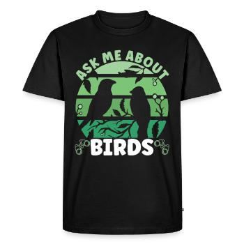 Bird Ornithologist - Men's Premium Organic T-Shirt - black - Front - Nico (187cm)