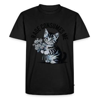 Rage Consumes Me Cat - Men's Premium Organic T-Shirt - black - Front - Nico (187cm)