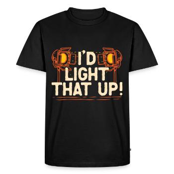 Technicien d’éclairage, j’allumerais ça - T-shirt Premium bio Homme - noir - Devant - Nico (187cm)