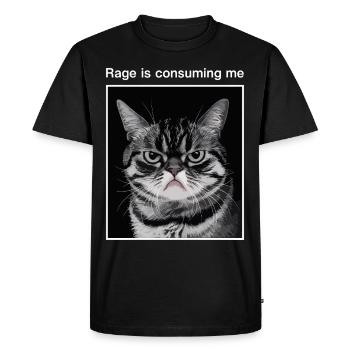 Rage Consumes Me Cat - Men's Premium Organic T-Shirt - black - Front - Nico (187cm)