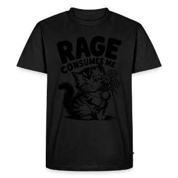 Rage Consumes Me Cat - Men's Premium Organic T-Shirt - black - Front - Nico (187cm)