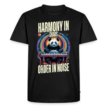 Synthesizer Synth Harmony In Chaos Order In Noise - Men's Premium Organic T-Shirt - black - Front - Nico (187cm)