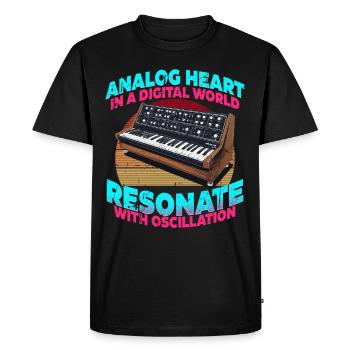 Synthétiseur Synthé Grosse Caisse DAW - T-shirt Premium bio Homme - noir - Devant - Nico (187cm)