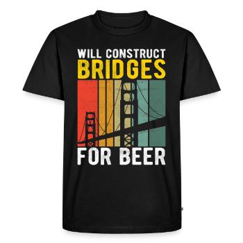 Ingénieur des ponts Construction de ponts - T-shirt Premium bio Homme - noir - Devant - Nico (187cm)