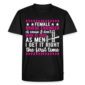 Ingénieur des ponts Construction de ponts - T-shirt Premium bio Homme - noir - Devant - Nico (187cm)