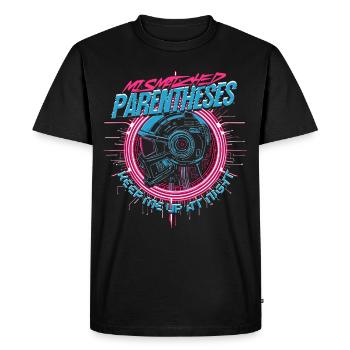 Parenthèses incompatibles entre linguistes computationnels - T-shirt Premium bio Homme - noir - Devant - Nico (187cm)
