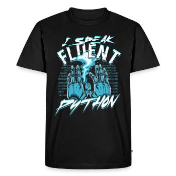 Informatiker I Speak Fluent Python - Men's Premium Organic T-Shirt - black - Front - Nico (187cm)