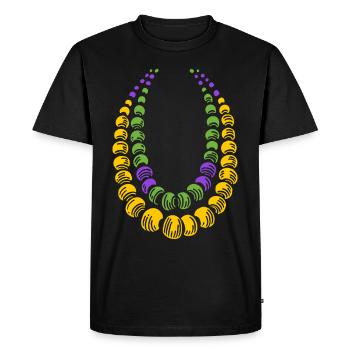 Colliers colorés de Mardi Gras pour les fêtards - T-shirt Premium bio Homme - noir - Devant - Nico (187cm)