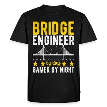 Ingénieur des ponts Construction de ponts - T-shirt Premium bio Homme - noir - Devant - Nico (187cm)