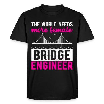 Ingénieur des ponts Construction de ponts - T-shirt Premium bio Homme - noir - Devant - Nico (187cm)