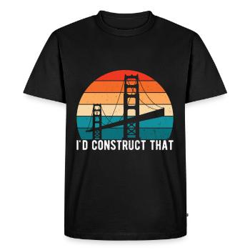Ingénieur des ponts Construction de ponts - T-shirt Premium bio Homme - noir - Devant - Nico (187cm)