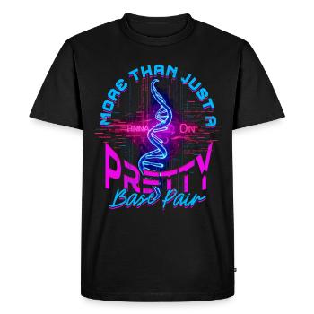 Bioinformaticien : plus qu’une jolie paire de bases - T-shirt Premium bio Homme - noir - Devant - Nico (187cm)