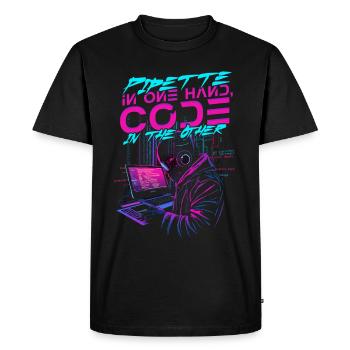 Bioinformatics Analyst - Men's Premium Organic T-Shirt - black - Front - Nico (187cm)
