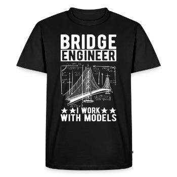 Ingénieur des ponts Construction de ponts - T-shirt Premium bio Homme - noir - Devant - Nico (187cm)