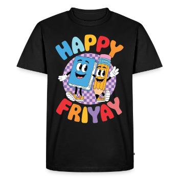 Friyay Happy Friday Fri Yay Teacher - Men's Premium Organic T-Shirt - black - Front - Nico (187cm)