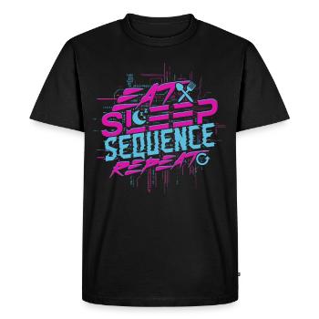 Bioinformatics Analyst Eat Sleep Sequence Repeat - Men's Premium Organic T-Shirt - black - Front - Nico (187cm)