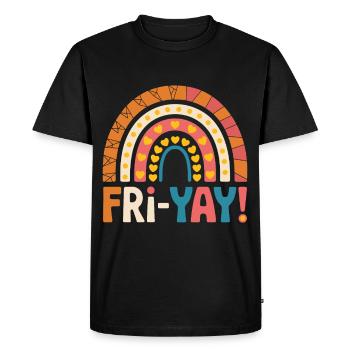 Friyay Happy Friday Fri Yay Teacher - Men's Premium Organic T-Shirt - black - Front - Nico (187cm)