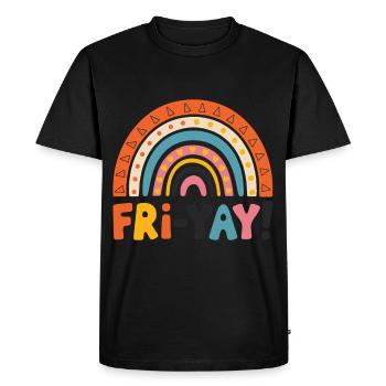 Friyay Happy Friday Fri Yay Teacher - Men's Premium Organic T-Shirt - black - Front - Nico (187cm)