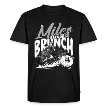 Marathon Marathon Runner Miles Before Brunch - Men's Premium Organic T-Shirt - black - Front - Nico (187cm)