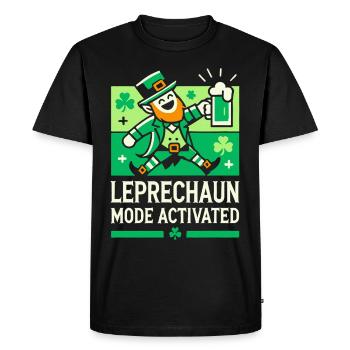 Leprechaun Mode Activates St. Patrick's Day Fun - Men's Premium Organic T-Shirt - black - Front - Nico (187cm)