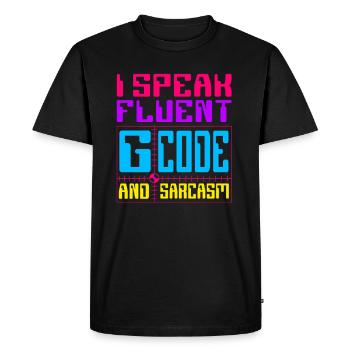 Cutting Machine Operator CNC Router Fluent G-Code - Men's Premium Organic T-Shirt - black - Front - Nico (187cm)