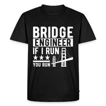 Ingénieur des ponts Construction de ponts - T-shirt Premium bio Homme - noir - Devant - Nico (187cm)